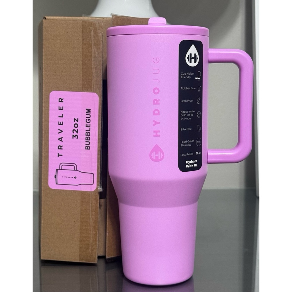 Hydrojug 32oz‎ Traveler, BUBBLEGUM PINK